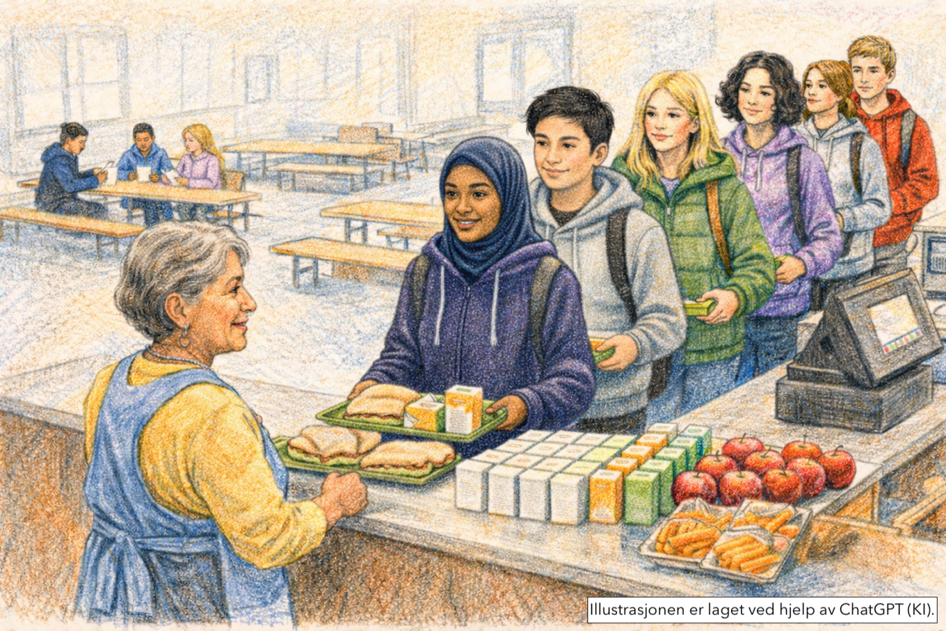 en gruppe personr som står rundt et bord med mat på